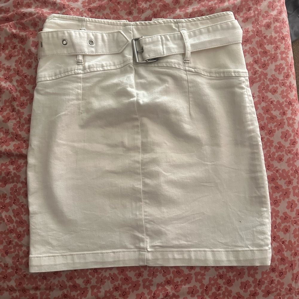 Free people white Belted Mini Skirt - Women's Classic Pencil Skirt